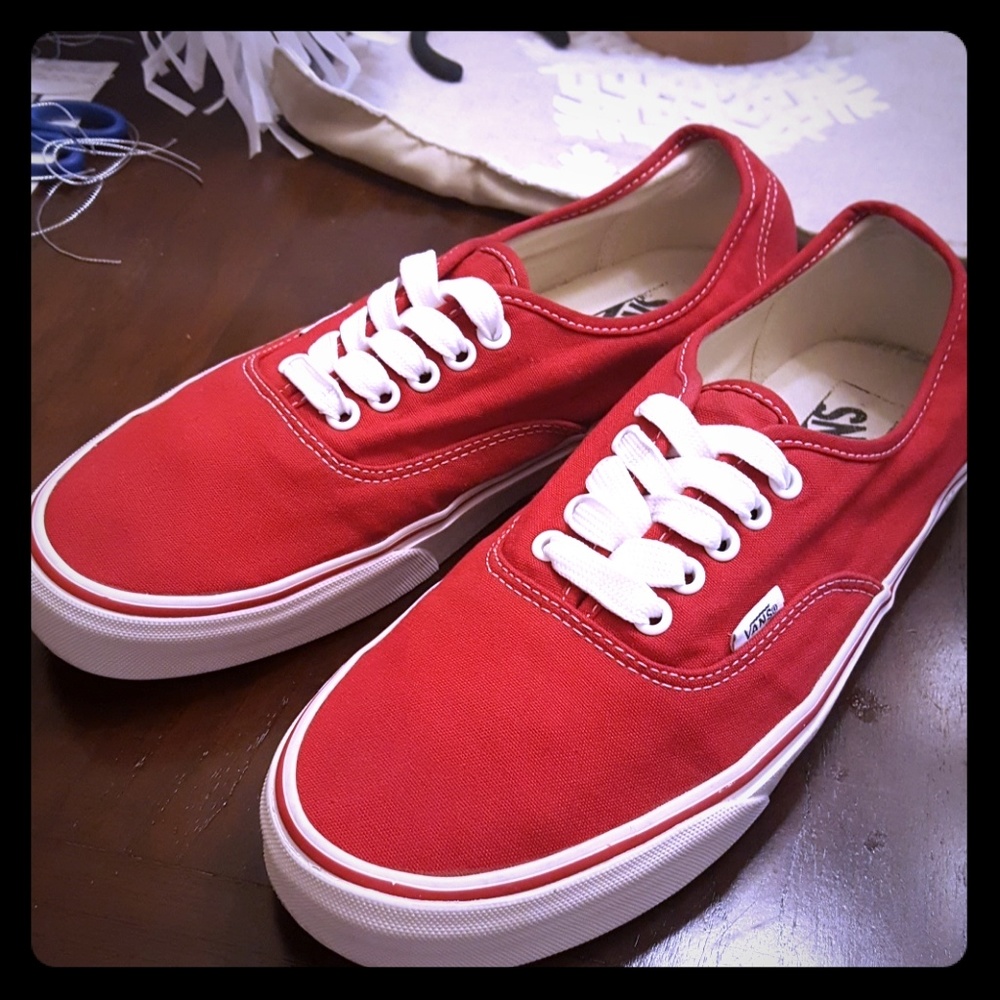Red Vans (Size 10.5 Mens, 12 Womens)
